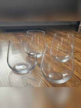 Clear Crystal Stemless Wine Glasses - Set of 4
